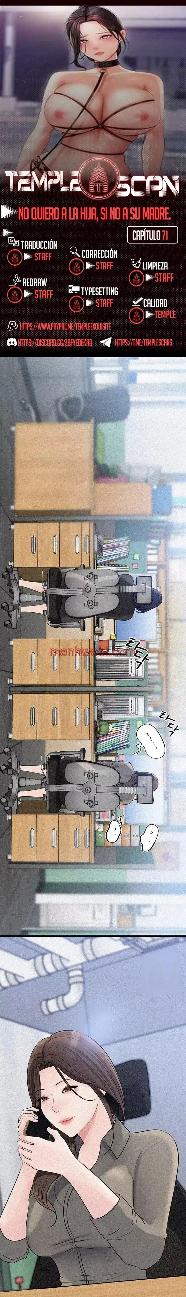 No Quiero A La Hija, Si No A Su Madre - Capítulo 71 manhwa