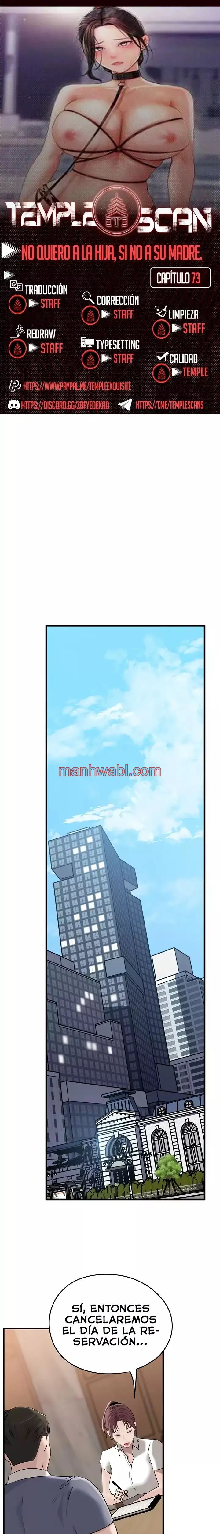 No Quiero A La Hija, Si No A Su Madre - Capítulo 73 manhwa